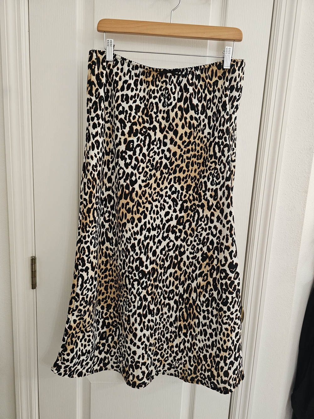 Japna Leopard Print Midi Skirt in Black, Tan, Cream